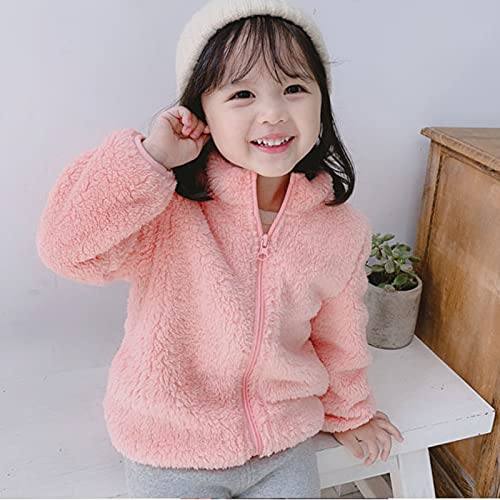 Moonker Girls Boys Sherpa Turtleneck Jacket Furry Fuzzy Fleece Coat Full-Zip Warm Plain Sweatshirts Soft Winter3