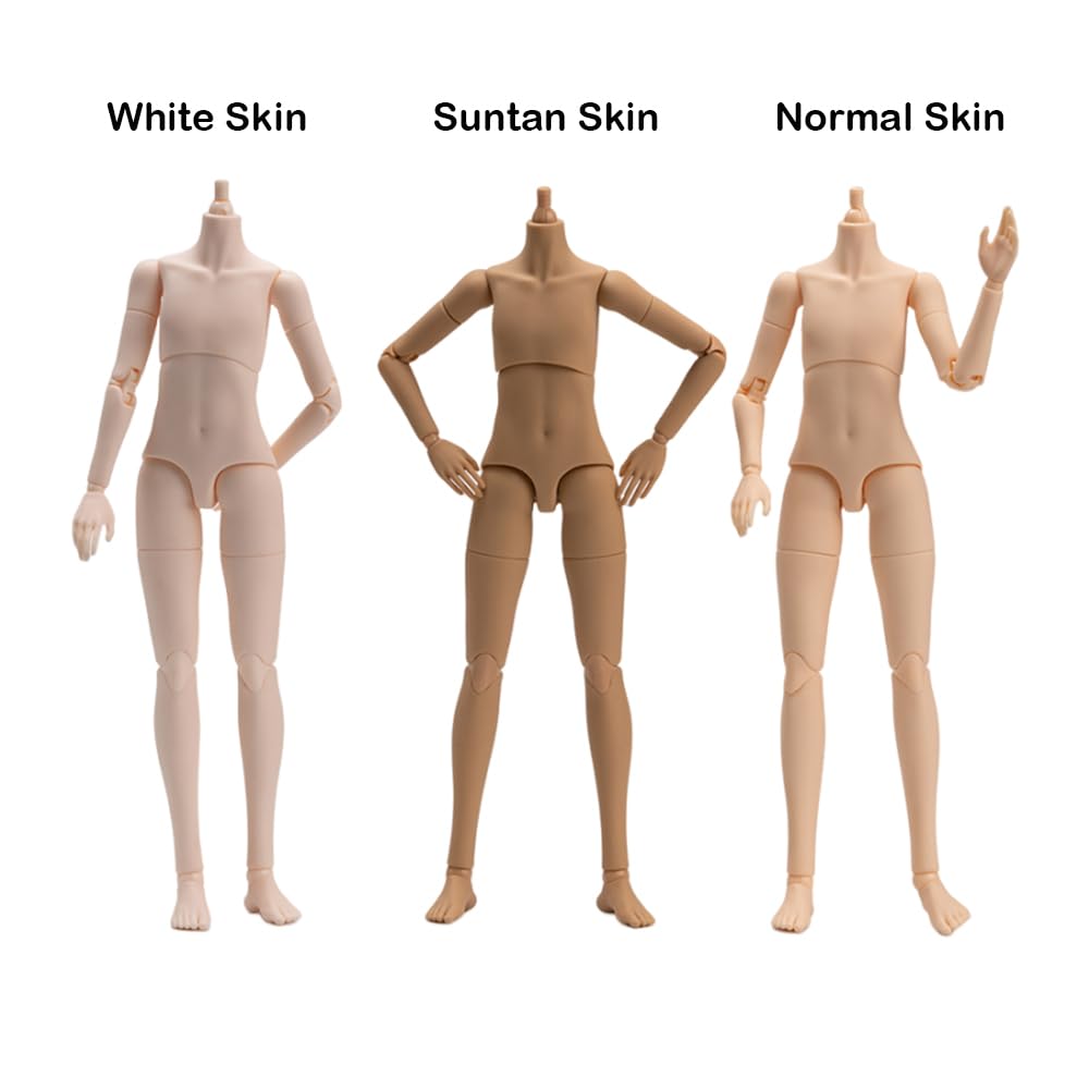 Cuerpo de muñeca de PVC de 21cm, Cuerpo articulado móvil para OB24, GSC, Accesorios para Cabeza de muñeca BJD, Juguetes de Mano de Repuesto (Normal Skin+Hands)