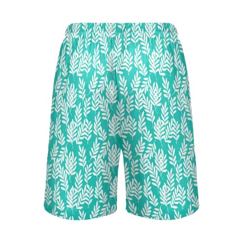 Men's Pajama Shorts Plant Green Pajama Bottoms Casual Athletic Sleep Shorts with Pockets 23030042