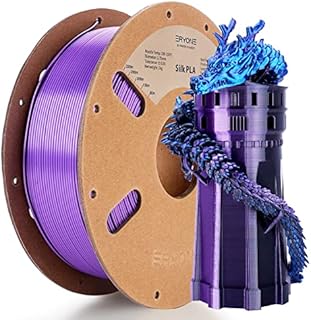 ERYONE Tri Color Silk PLA Filament 1.75mm, 3D Printer Filament PLA +/-0.03mm 1KG/ Szpula, Jedwab Niebieski Fioletowy Czarny (Niebieski Fioletowy Czarny)