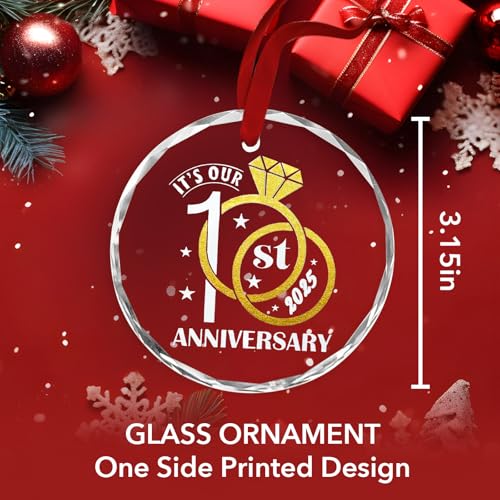 Engagement Gifts for Couples - Glass Ornament 2025, Personalized Gifts for Newly Engaged Couples, Happy Engagement Ideas for Her, Bride to Be - Engaged for Her, Friends