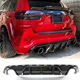 skkyoro Rear Bumper Diffuser 3Pcs for Jeep Grand Cherokee SRT 2014 2015 2016 2017 2018 2019 2020 2021 Rear Lower Bumper Lip Diffuser Spoiler (Carbon Fiber Print)