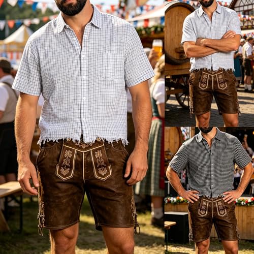 Camisa de ocio para hombre a cuadros transpirable para el calor 2