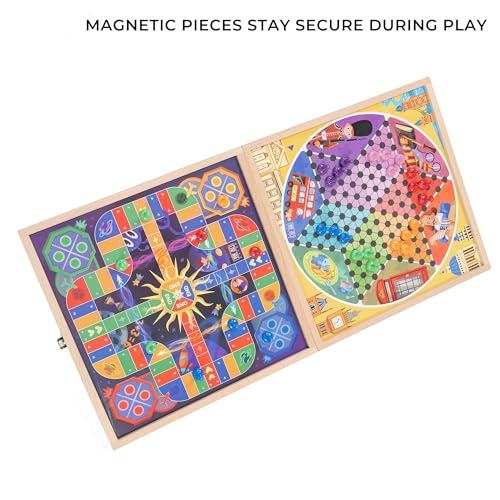 Set de Juegos de Mesa Magnético 5 en 1 de Madera miniatura 5