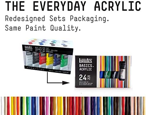 LIQUITEX BASICS 24 Tube Acrylic Paint Set, 22ml