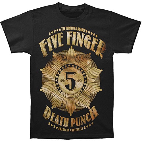 Bravado Five Finger Death Punch 5 Badge T-Shirt-Small Black Bravado Five Finger Death Punch 5 Badge T-Shirt-Small Black