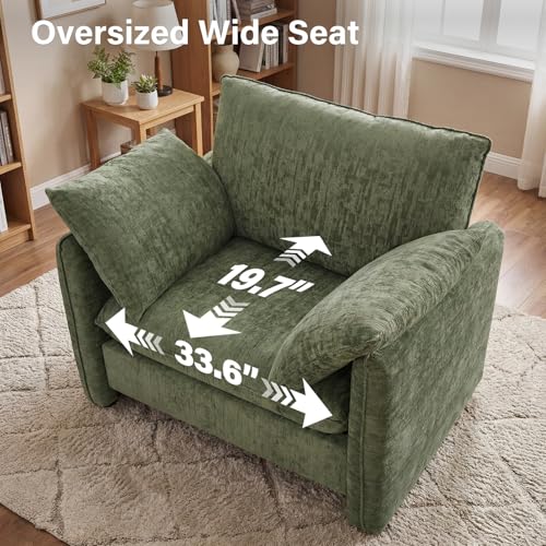 Sillón Moderno Chenille Plegable Verde miniatura 3