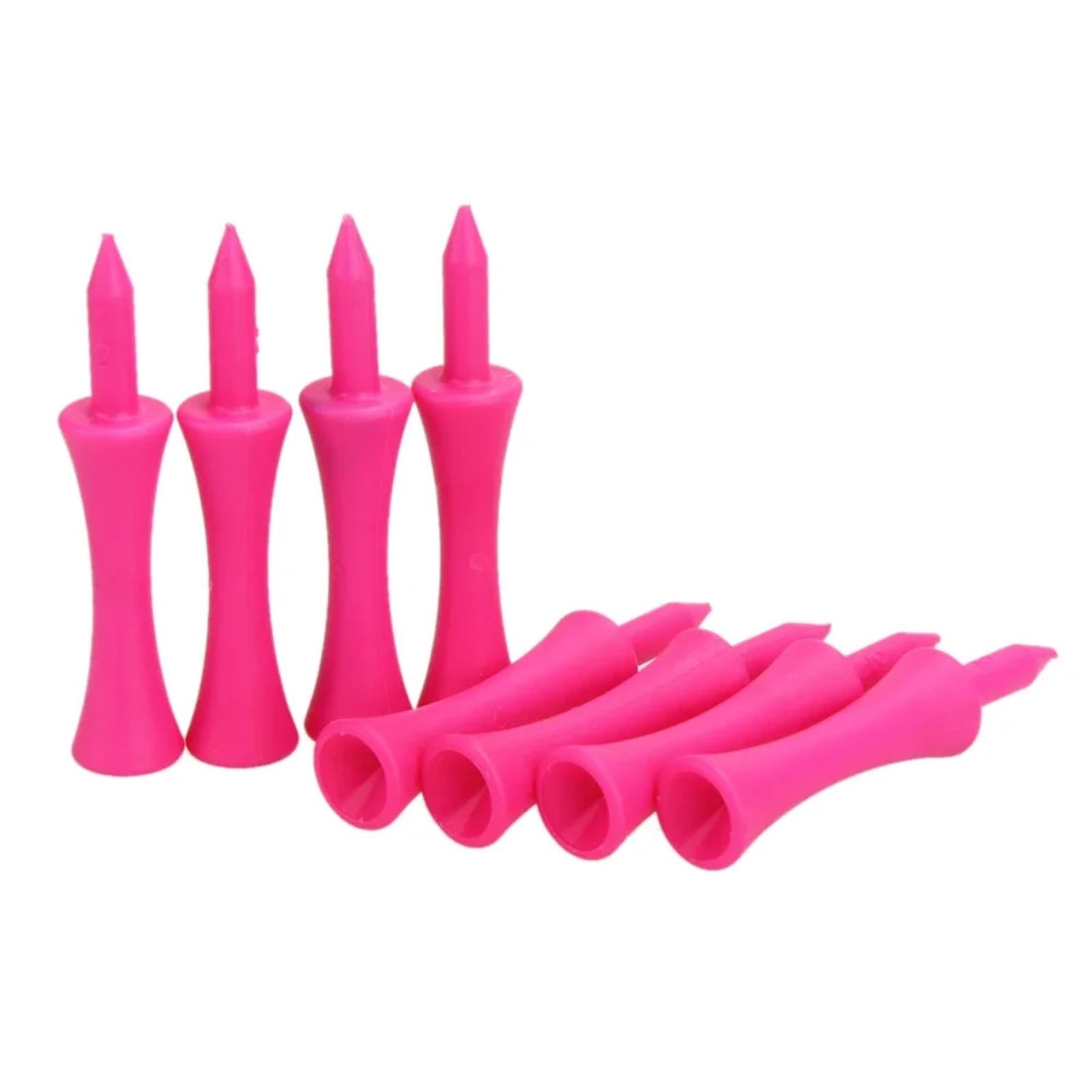 Golf-Tees | 100 Burgstufen-Stufen aus Kunststoff in Rosa, Höhe 39 mm