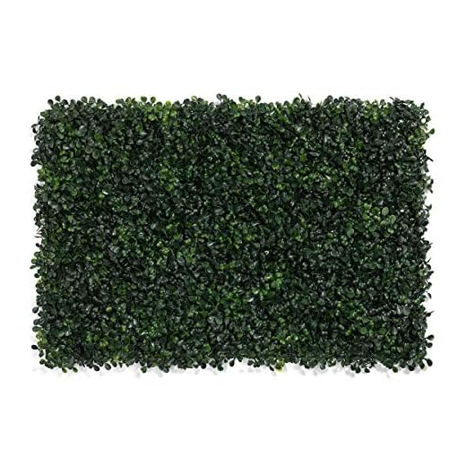 LOHASBEE Artificial Boxwood Hedges Panels, 16" x 24" Faux Plant Ivy Fence Wall Cover, Outdoor Privacy Fence Screening Garden Decoration - 6 Pack