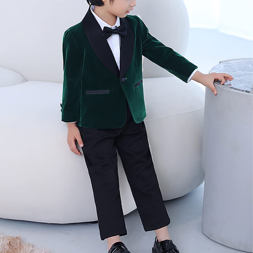 Traje para Niño,Ropa Bautizo Bebe Niño,4 Piezas Niños Conjunto de Traje de Boda Ceremonia Traje Formal con Blazer,Pantalones,Camisa y Pajarita,Ropa de Ninos Conjunto de Traje de Caballero
