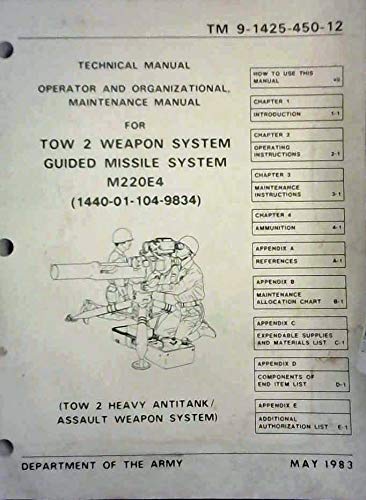 TOW 2 WEAPON SYSTEM GUIDED MISSILE SYSTEM M220E4 (1440-01-104-9834 ...