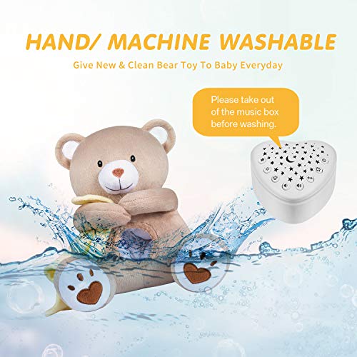 BEREST Rechargeable Baby Sleep Soother Bear, Mom's Heartbeat & Lullabies, White Noise Sound, Nursery Decor Night Light Projector, Toddler Crib Sleeping Aid, Baby Shower Gifts - Image 9
