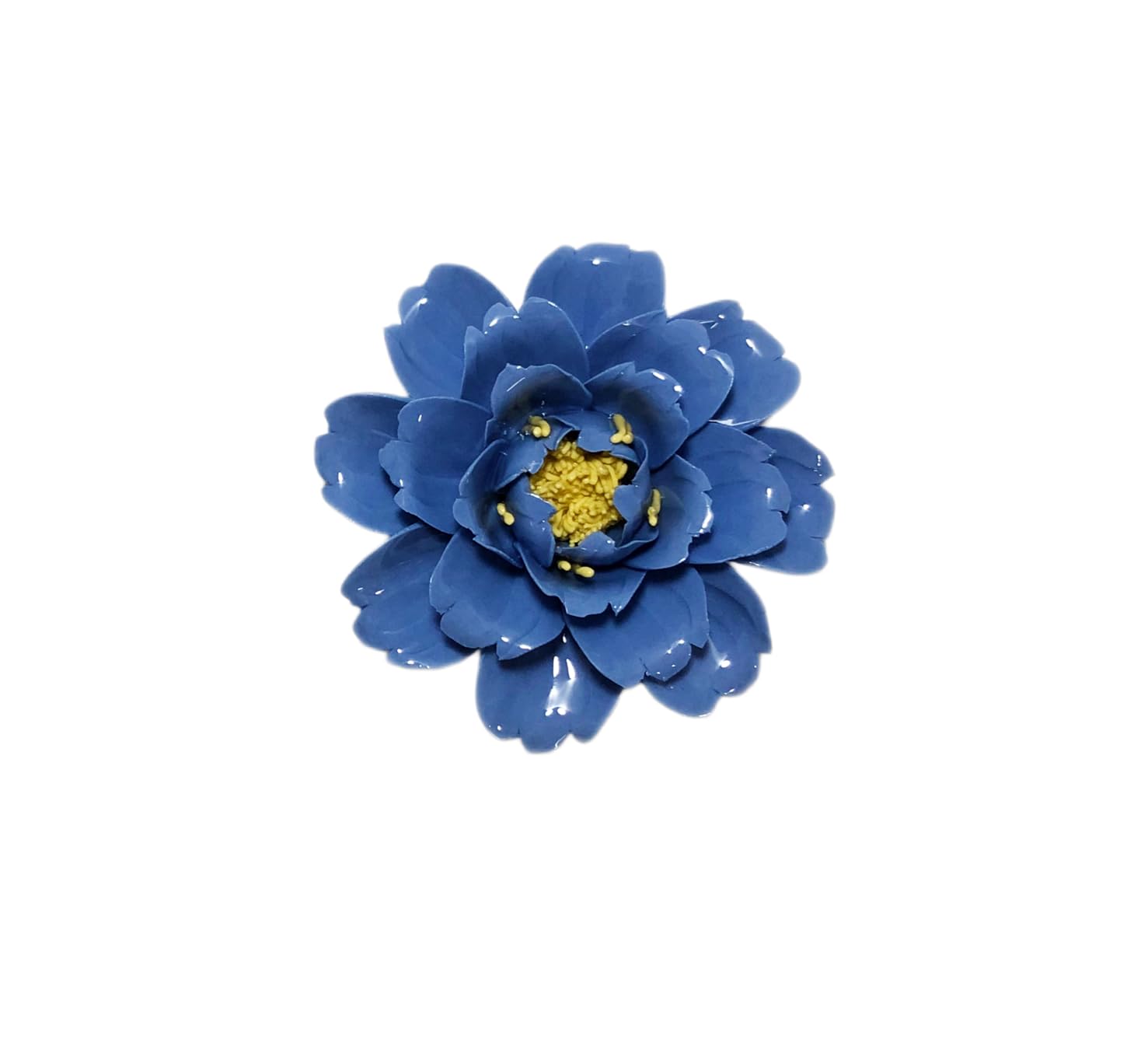 AMERRY Peony, Dark Blue, 4.72",Ceramic Flower Wall Art, Artificial Flower Wall Sculpture，Handcrafted 3D Hanging Porcelain Flowers,3D Wall Hanging Decor,Porcelain Flower Wall Décor for Home，Hallway