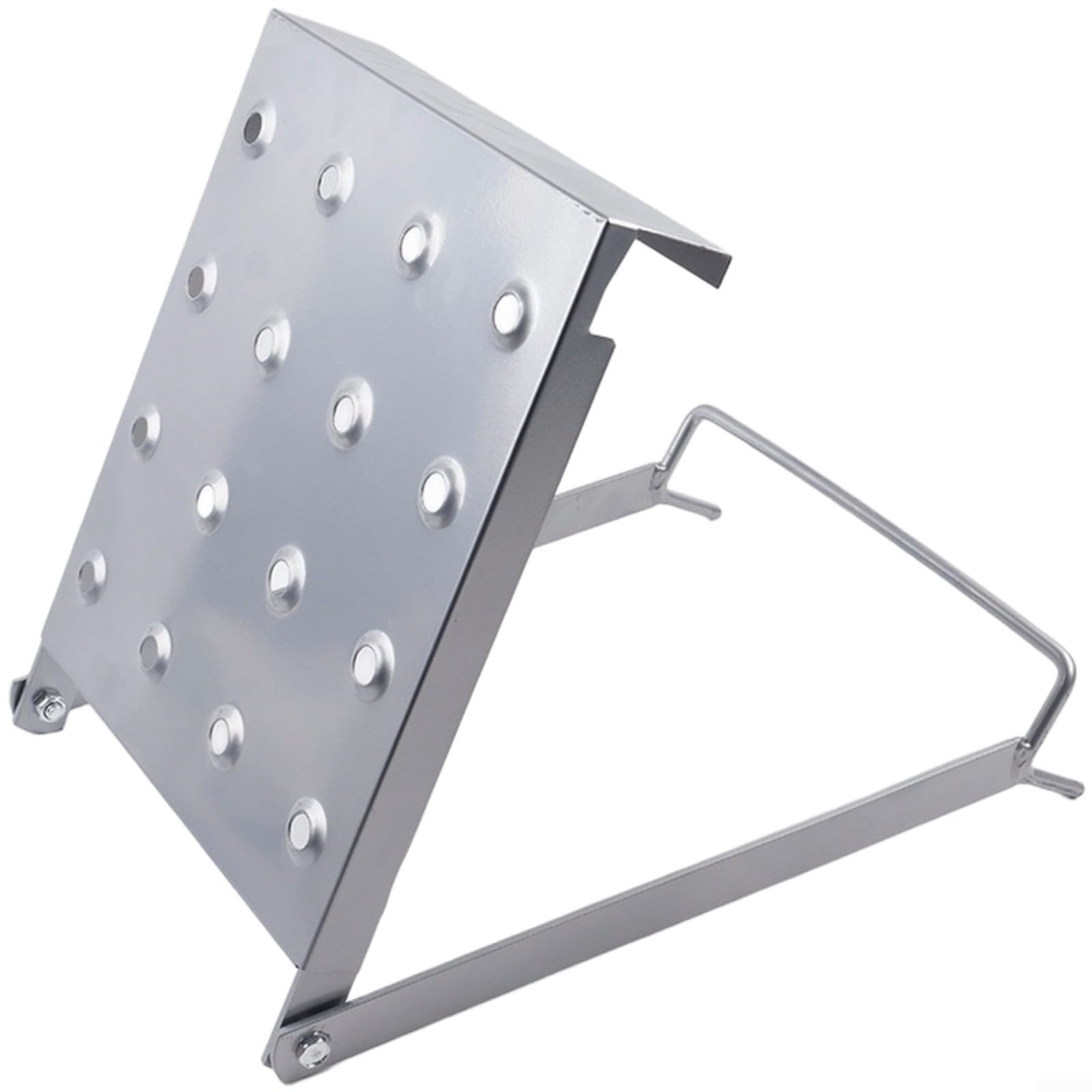 Escalera de aleación de aluminio, taburete plegable, plataforma antideslizante, estante resistente (plateado)