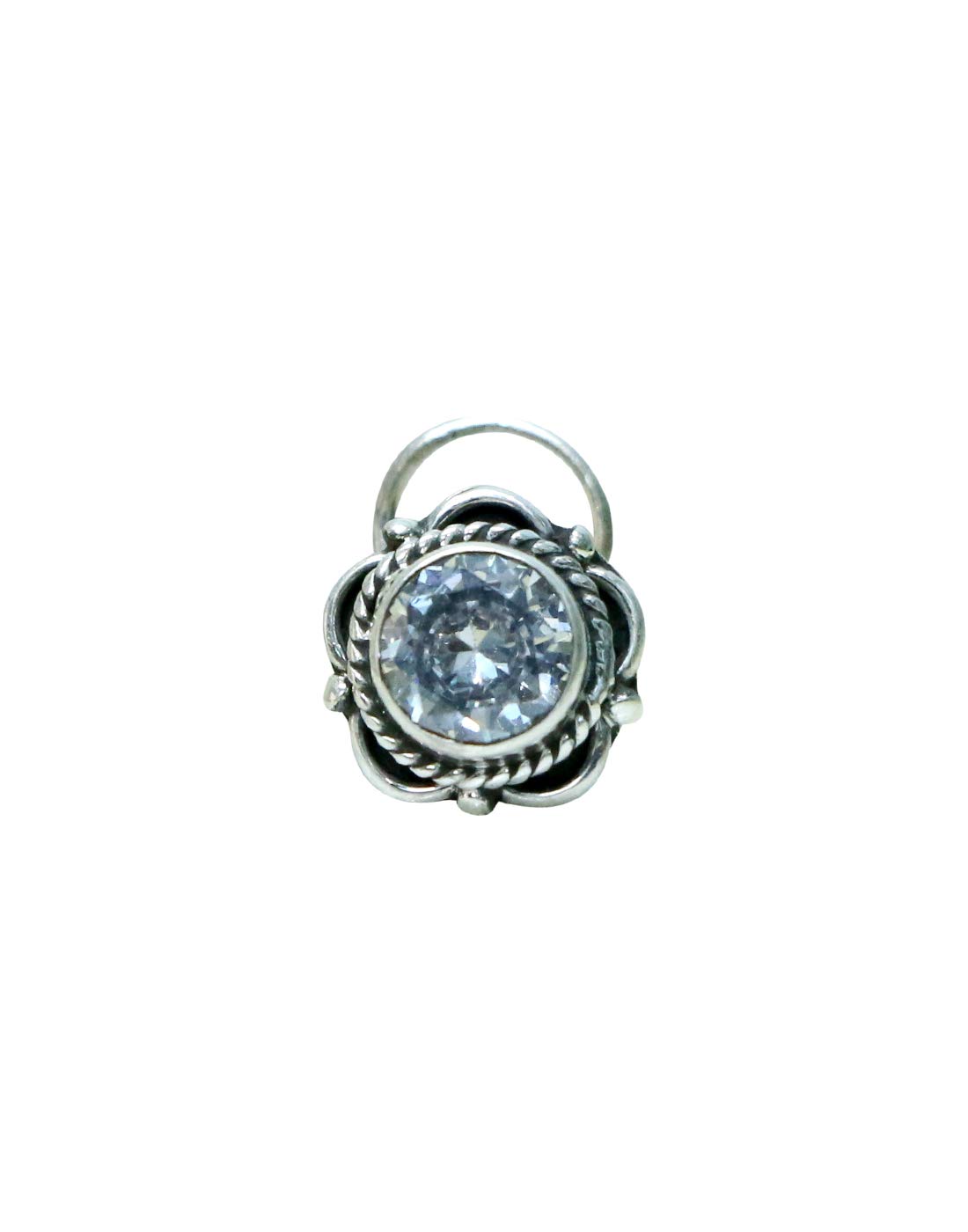 Abhooshan 92.5 Sterling Silver Stylish Tribal Boho Precious Stone Nose Pin with wire for Women and Girls.Gift for Bhabhi Mother Wife Sister Birthday Anniversary (Cubic Zirconia) (B07YB8YPMN) Amazon Price History, Amazon Price Tracker