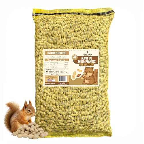 25 LB - Raw Peanuts For Squirrels, Raw In Shell Peanuts For Birds and Wildlife- Squirrel Food, Wild Bird Seed - Grown in The USA