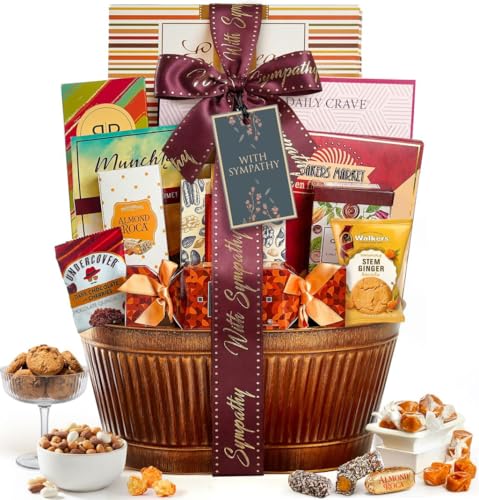 Broadway Basketeers Sympathy Gift Baskets – Bereavement & Condolences Care Package with Gourmet Snacks - Thoughtful Sympathy Gifts Delivery for Loss of Loved One, Funeral, or Kosher Shiva