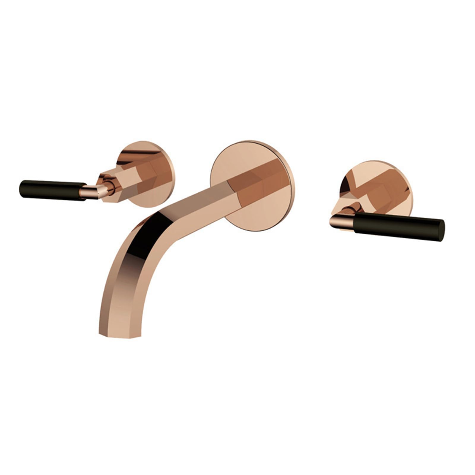 Robinet mitigeur lavabo salle de bain or rose avec double levier de réglage