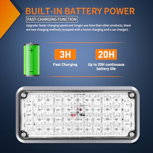 Image of Nilight 2PCS 42LED Red Blue Magnetic Strobe Lights Surface Mount Waterproof | Portable Warning Hazard Light 5 Patterns for 12V 24V Cars Trucks Van Off Road Vehicles ATV