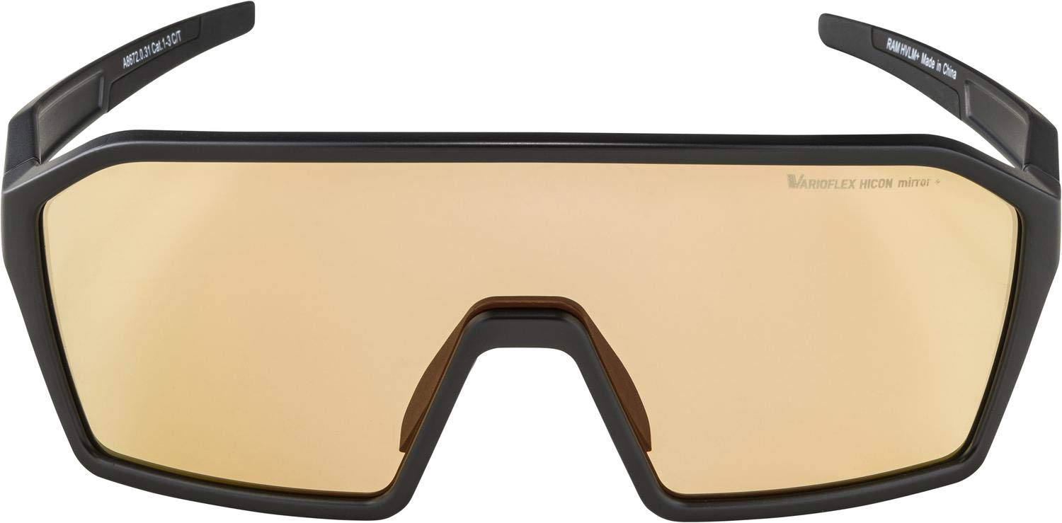 ALPINA Unisex - Dorośli, RAM Q-LITE V Okulary sportowe, black matt/red, One Size