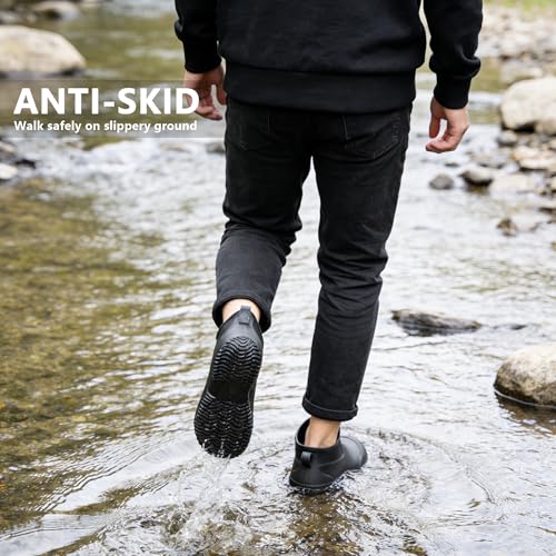 Image of Rain Boots for Men and Women, Waterproof Ankle Deck Boots Anti-Slip Mud Shoes for Garden Outdoor Work Fishing Farming