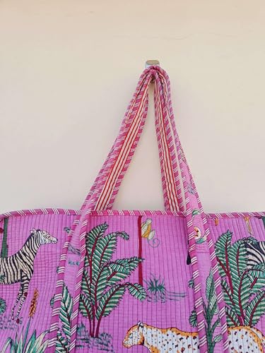 Image of Women's 100% Cotton Lightweight Shoulder Tote Bag with Interior Poeckt Casual Handbag for Women
