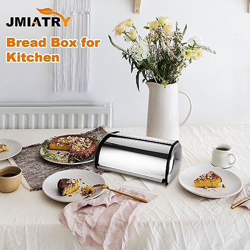 JMIATRY Bread Bin, Stainless Steel Bread Bin, Large Bread Box for Kitchen, 34x23x14.5cm, Sliver - Cosy Home Interiors JMIATRY Bread Bin, Stainless Steel Bread Bin, Large Bread Box for Kitchen, 34x23x14.5cm, Sliver - Image 5