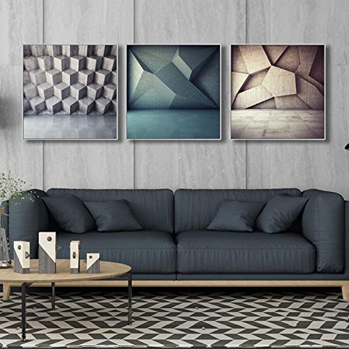 Art mural affiche nordique abstrait bâtiment géométrique impression photo murale salon 40x40