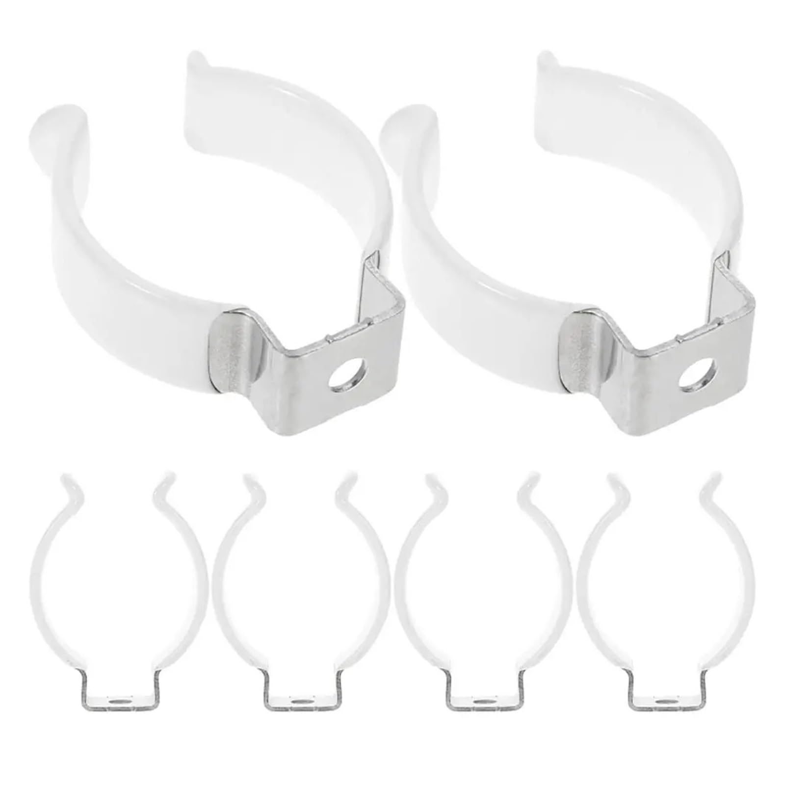 DWAMMEBRS U Clips Holder Bracket 5Pcs Fixing Spring Clip with Rubber Protection Clamp for Lamp Tube Base T5 T8 T10(5Pcs T5)