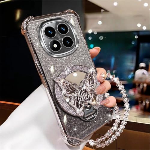 Coque pour Samsung S21 Plus en cristal et miroir papillon, finition luxe antichoc