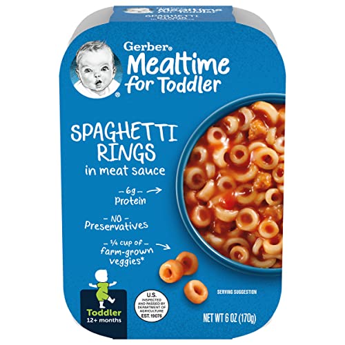 Gerber Mealtime for Toddler Spaghetti Rings in Meat Sauce, 6 Ounce -  Nestle, NS-725