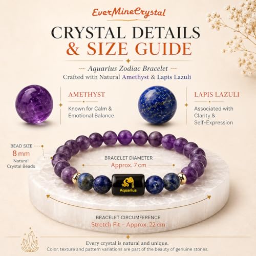 Image of Zodiac Crystal Bracelet with Raw Selenite Plate for Men & Women | Aries, Taurus, Gemini, Cancer, Leo, Virgo, Libra, Scorpio, Sagittarius, Capricorn, Aquarius & Pisces Rashi Bracelet | Astrology Healing Crystal Gift