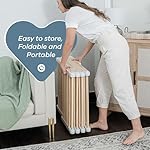 Comfy Cubs Baby Gate Playpen - 57 x 57 x 25 in, Extends Up to 228” - Pine Wood Foldable Playpen with Child-Proof Lock - Easy Assembly Baby Fence Play Area for Babies & Toddlers - Light Wood White - Image 3