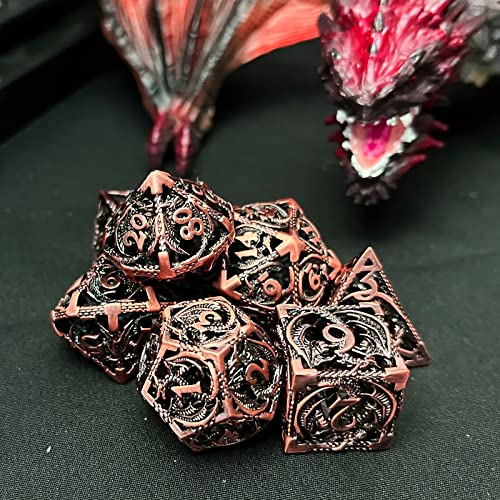 Hollow Metal Dnd Dice Set Game D And D Dice Large Polyhedral Dice For Dungeons And Dragons Warhammer Pathfinder Cthulhu Mtg D&D Dice Set D20 D12 D10 D8 D6 D4 #TOP2