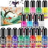 Epoxidharz Farbe Set - Fidton 16 Farben Flüssige für Epoxidharz, Farben Kräftig und Lebendig, Resin Farbe für Handwerk, Schmuck, Malerei, Geeignet für Anfänger und Profis - je 6ml