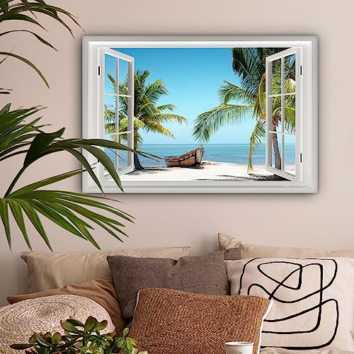 Impression sur toile 60x40 cm tableau mural moderne décoration salon plage - 2