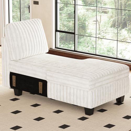 Belffin Modular Sectional Storage Chaise Module for Modular Sectional Sofa Right-Facing Chaise Beige Couch Beige right-facing chaise