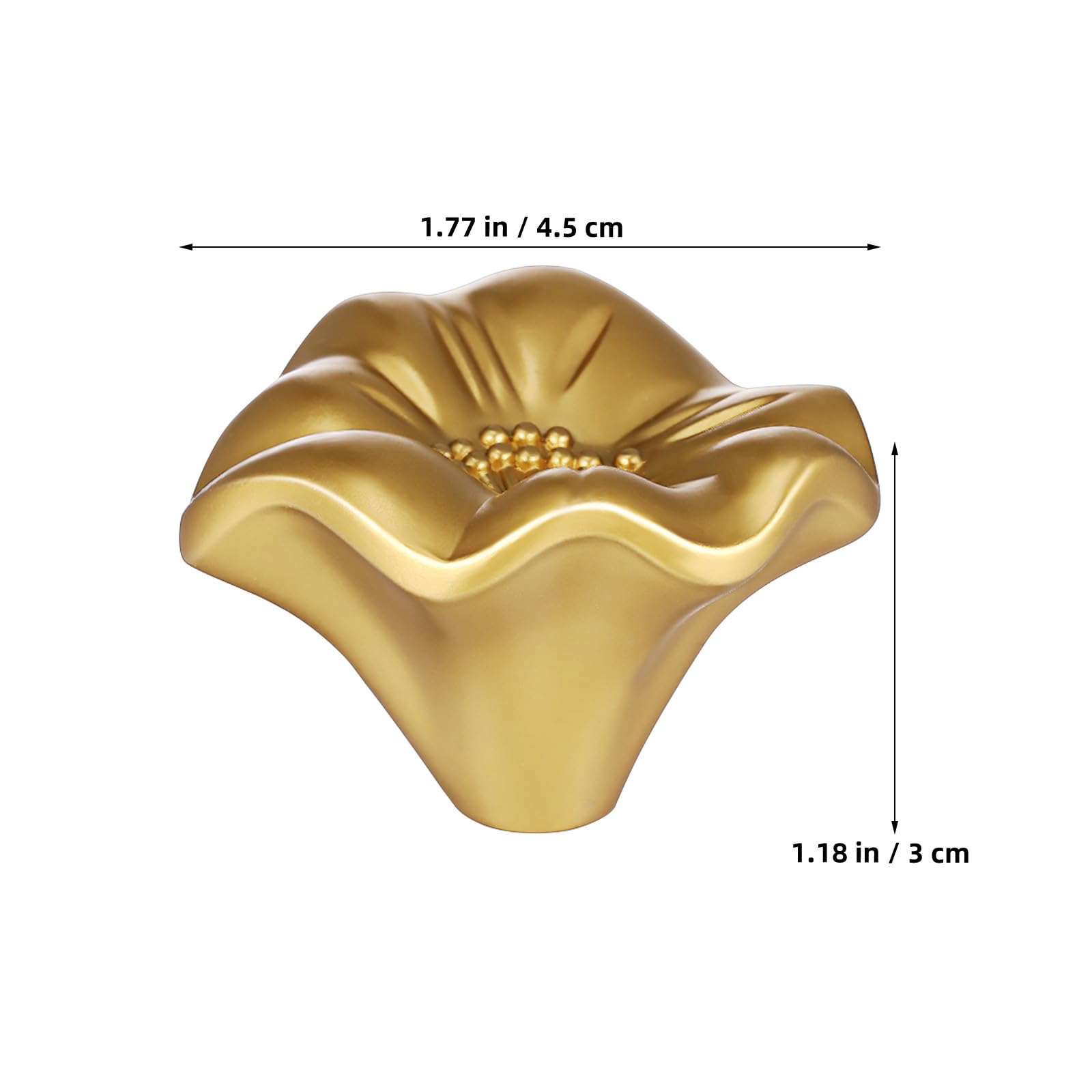 Goldene Blumenschrankknöpfe Einfache Montage und Verschleißfest 5 Stück aus Zinklegierung Petal Förmig Elegantes Vintage Design für Küchenschranktüren und Schubladen