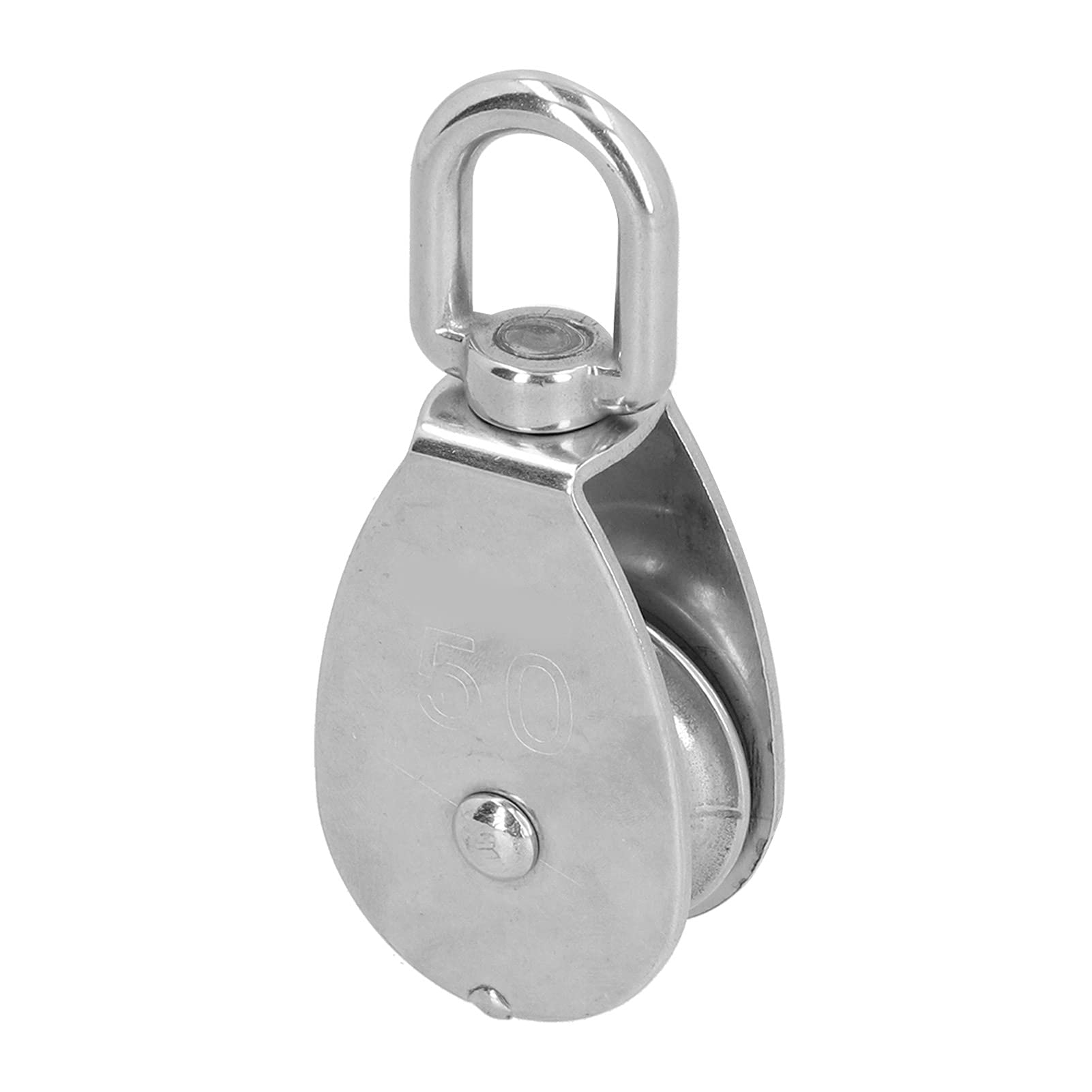 Polea de acero inoxidable con gancho de 360° M50, equipo de elevación resistente, ideal para levantar aparejos y tracción, juego de 2