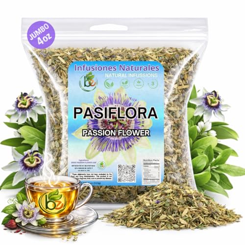 Pasiflora Herbal Tea – 4 oz (113 g) – Passionflower Loose Leaf Blend – Traditional Herbal Infusion – 100% Natural, Wildcrafted, Caffeine-Free, Vegan, Non-GMO – by BexpertsUSA