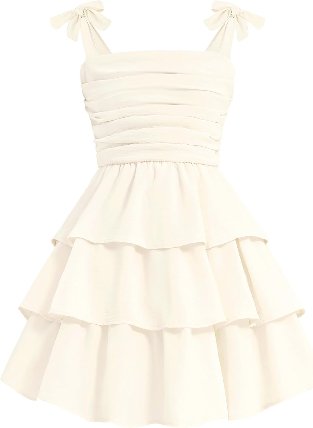 EXARUS Girls Teen Dress Dance Ruched Formal Flowy Ruffle Sleeveless 8-14Y