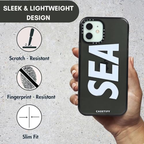 Image of for iPhone 12 SEA Case Transparent, Grip Case Silicon Slim Fit Shock-Absorbing TPU Bumper & Anti-Yellowing Clear Protective Back Cover for iPhone 12 (Black,01)