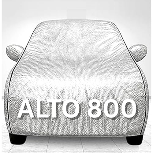 Image of Waterproof Car Body Cover for Maruti Alto k10 with Mirror Pocket, Soft Cotton Lining, Triple Stitched (Heat Resistant Metallic Silver
