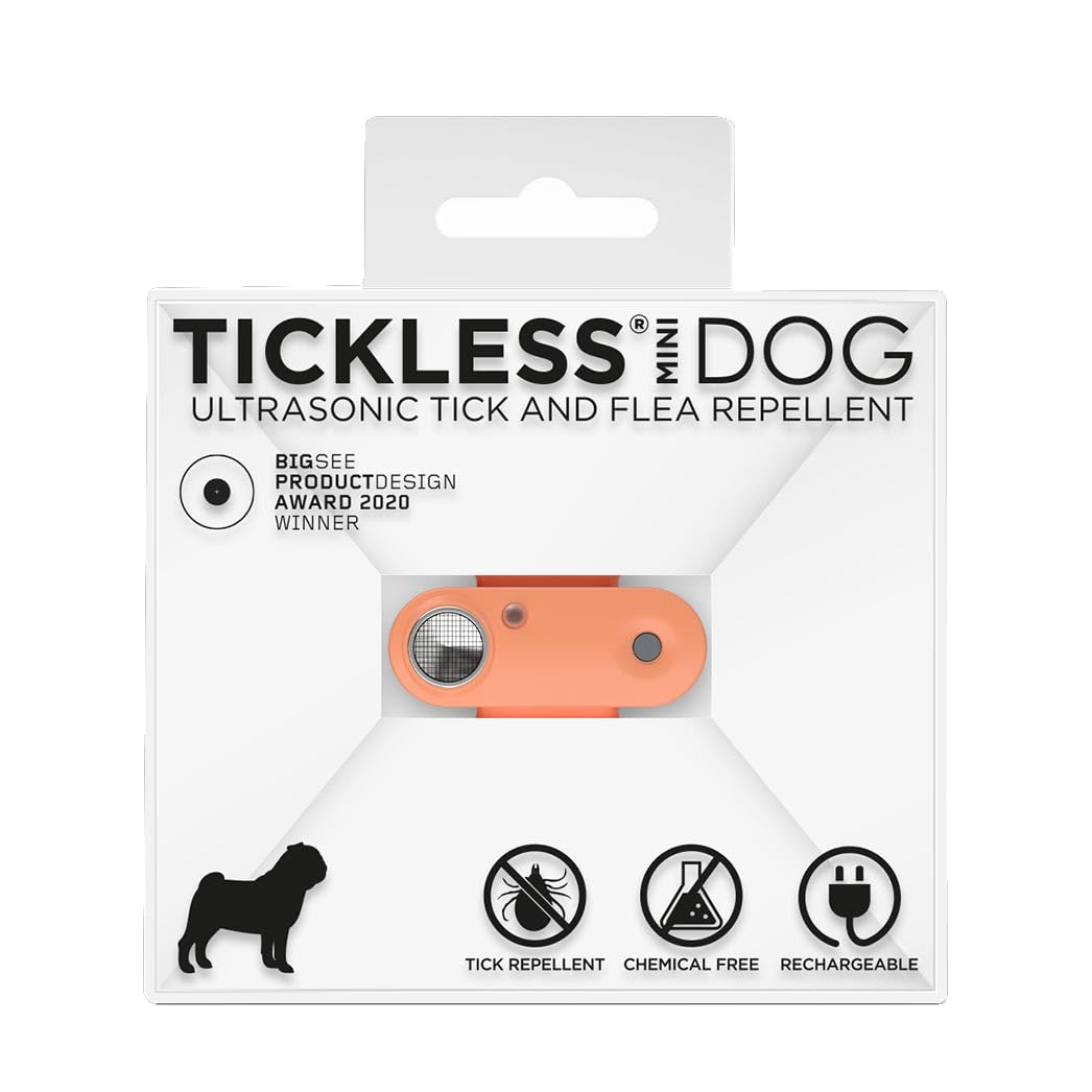 Anti-tiques et puces ultrasonique Tickless mini orange pour petit chien
