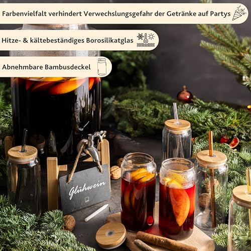 Distributeur de boisson avec robinet et 6 verres Sänger