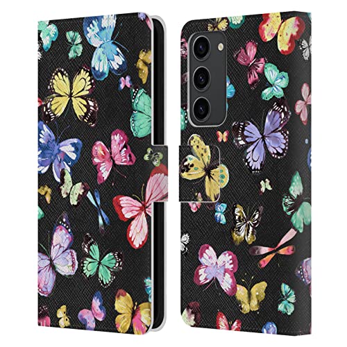 Étui portefeuille Galaxy S23 Plus Ninola Papillons Noir en cuir