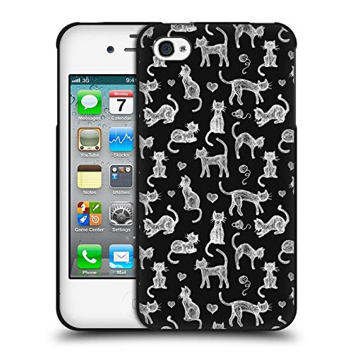 Image of Head Case Designs Officially Licensed Micklyn Le Feuvre Teachers Pet Chalkboard Cats Animals Black Soft Gel Case Compatible With Apple iPhone 4 / iPhone 4S