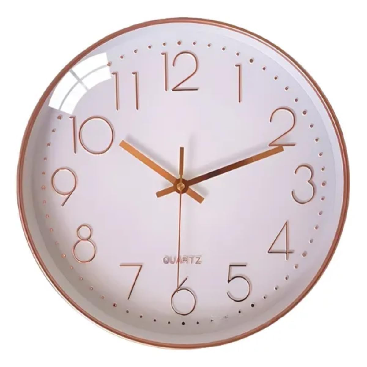 Relógio de Parede 25cm Silencioso Sem Tic-Tac Quartz Branco, Decorativo Moderno para