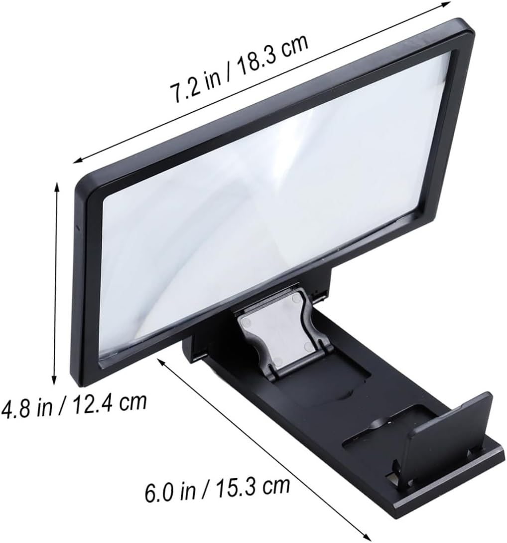 SHINEOFI Universal Mobile Phone Screen Magnifier with Foldable Stand 7.28X5.90X0.59In Phone Screen Amplifier for Comfortable Video Viewing and Reading