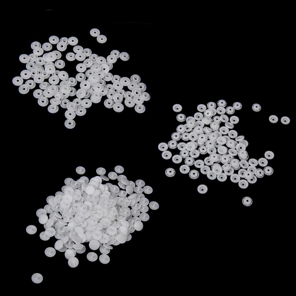 Broche Botones Prendedores Botones Invisibles Botones for Pantalones, 200 Juegos T5 Broches de presión de Resina de plástico Blanco Sujetadores Botón de presión